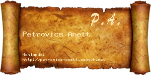 Petrovics Anett névjegykártya